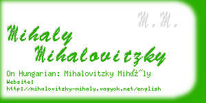 mihaly mihalovitzky business card